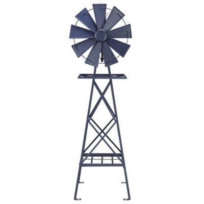 Image showing  Metal Outdoor Windmill with Rooster and Fireworks, 5 ft.