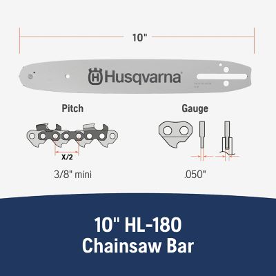 Image showing  HL180 10 in. Laminated Guide Bar, 3/8 in. Mini Pitch .050 in. Gauge, 40 Drive Links
