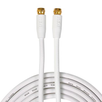 Image showing  RG6 Coaxial Cable with F-Connectors (6 ft.; White)