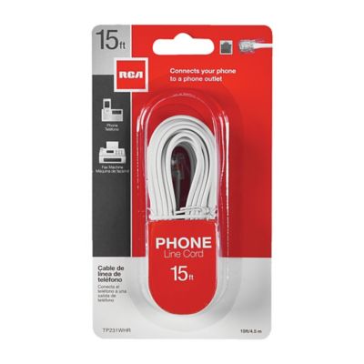 Image showing  TP231WHR Flat Phone Line Cord, 15 ft.