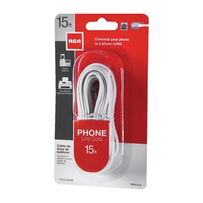 Image showing  TP231WHR Flat Phone Line Cord, 15 ft.