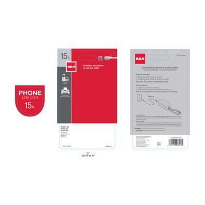 Image showing  TP231WHR Flat Phone Line Cord, 15 ft.