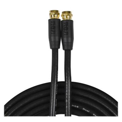 Image showing  RG6 Coaxial Cable with F-Connectors (6 ft.; Black)