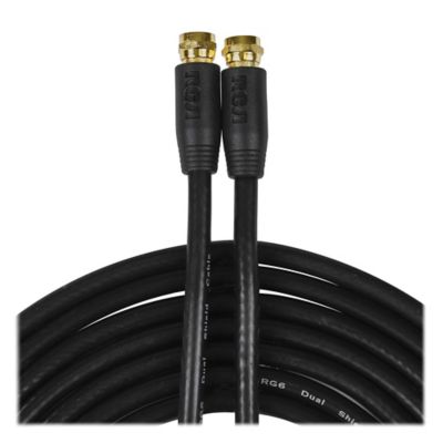 Image showing  RG6 Coaxial Cable with F-Connectors (50 ft.; Black)