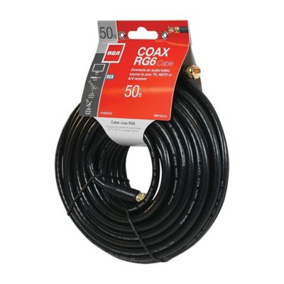 Image showing  RG6 Coaxial Cable with F-Connectors (50 ft.; Black)