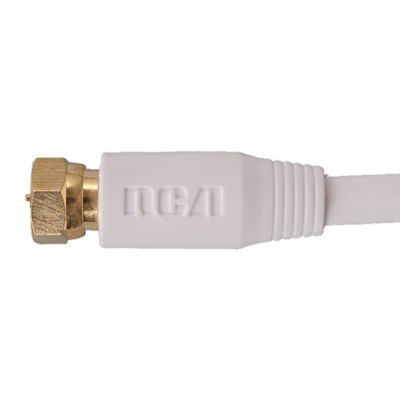 Image showing  RG6 Coaxial Cable with F-Connectors (12 ft.; White)