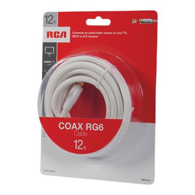 Image showing  RG6 Coaxial Cable with F-Connectors (12 ft.; White)