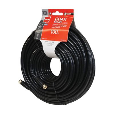 Image showing  RG6 Coaxial Cable with F-Connectors (100 ft.; Black)