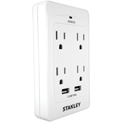 Image showing  SurgeQuad 1,080-Joules Surge Protector Wall Tap, 4 AC Outlets and 2 USB-A Ports