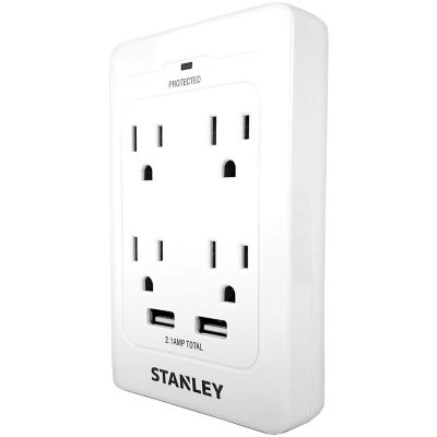 Image showing  SurgeQuad 1,080-Joules Surge Protector Wall Tap, 4 AC Outlets and 2 USB-A Ports