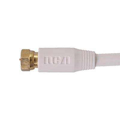 Image showing  RG6 Coaxial Cable with F-Connectors (50 ft.; White)