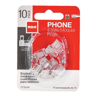 Image showing  Modular Phone Line Plugs, Clear, 10 Count