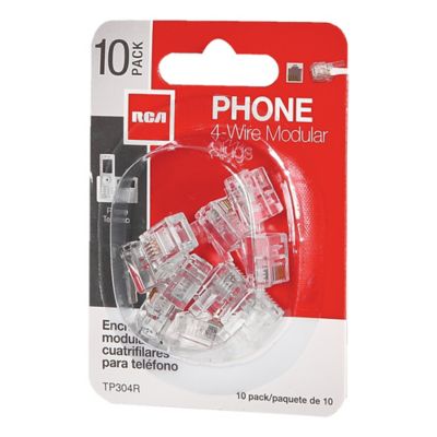 Image showing  Modular Phone Line Plugs, Clear, 10 Count
