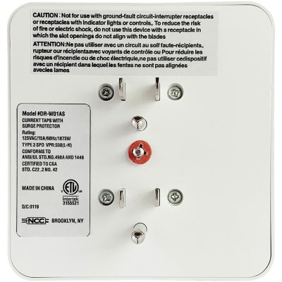 Image showing  SurgePro 750-Joules Surge Suppression Night-Light Wall Tap, 6 Outlets