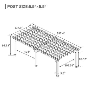 Image showing  Wood Outdoor Patio Pergola Shade Structure Gazebo Grape Trellis