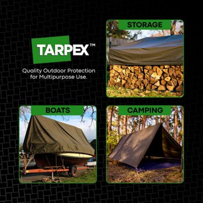 Image showing 5 th Tarpex 8 ft. x 30 ft. 10 oz. Canvas Tarp, Olive Drab