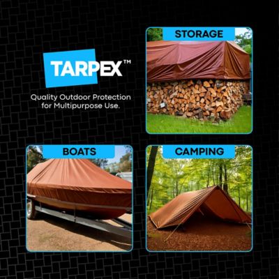 Image showing 5 th Tarpex 10 ft. x 12 ft. Super Heavy-Duty 16 Mil Poly Tarp, Brown