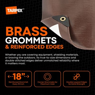 Image showing  20 ft. x 20 ft. Heavy-Duty 20 Mil Tarp, Brown/White Ultra