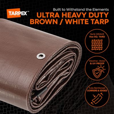 Image showing  10 ft. x 20 ft. Heavy-Duty 20 Mil Tarp, Brown/White Ultra