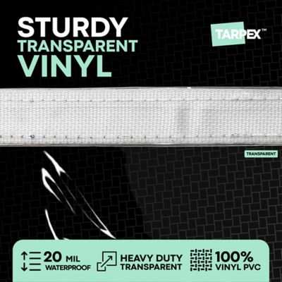 Image showing 2 th Tarpex 8 ft. x 10 ft. 20 Mil Fire-Retardant Super Heavy-Duty PVC Vinyl Tarp, Transparent Clear