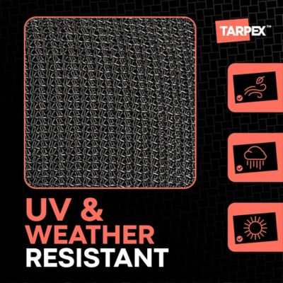 Image showing 5 th Tarpex 20 ft. x 20 ft. Black Heavy-Duty Weather Resistant 6.5 oz. 70% Shade Polyethylene Mesh Truck Tarp