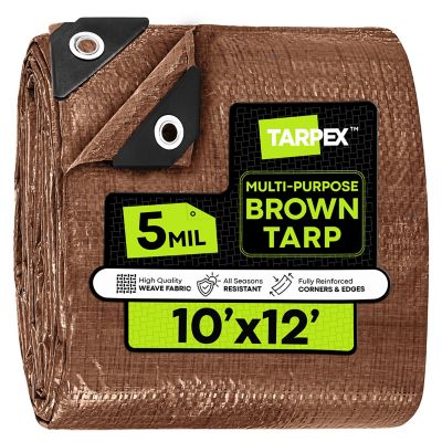 Tarpex 10 ft. x 12 ft. Polyethylene Tarp, Brown