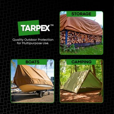 Image showing 5 th Tarpex 8 ft. x 12 ft. 10 oz. Canvas Tarp, Tan