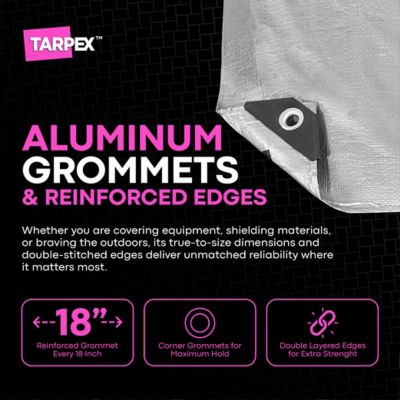 Image showing 3 th Tarpex 6 ft. x 8 ft. Waterproof Heavy-Duty 10 Mil Polyethylene Tarp, Silver/Black