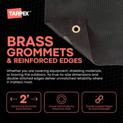 Image showing 4 th Tarpex 20 ft. x 50 ft. Black Heavy-Duty Weather Resistant 6.5 oz. 70% Shade Polyethylene Mesh Truck Tarp