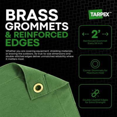 Image showing  16 ft. x 20 ft. 10 oz. Canvas Tarp, Green