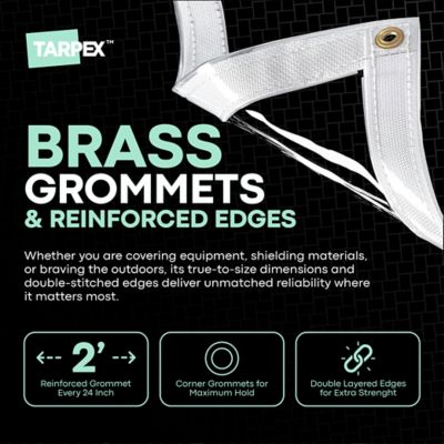 Image showing 3 th Tarpex 4 ft. x 6 ft. 30 Mil Ultra Heavy-Duty PVC Vinyl Tarp, Transparent Clear