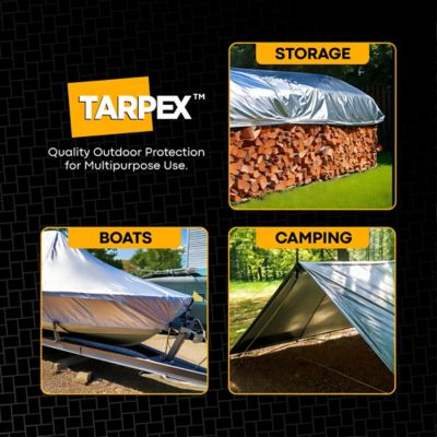 Image showing 5 th Tarpex 6 ft. x 8 ft. Extra Heavy-Duty Weatherproof Tarp, Silver