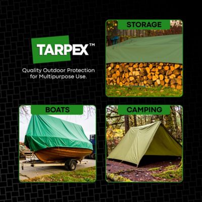 Image showing 5 th Tarpex 4 ft. x 4 ft. 10 oz. Canvas Tarp, Green