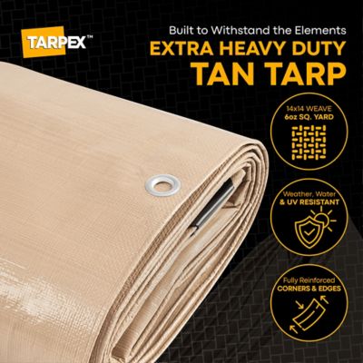 Image showing  7 ft. x 10 ft. Extra Heavy-Duty Weatherproof Tarp, Tan