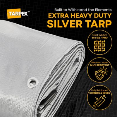Image showing  6 ft. x 40 ft. Extra Heavy-Duty Weatherproof Tarp, Silver