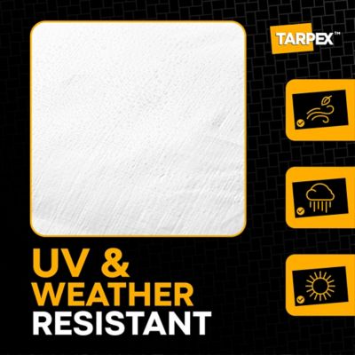 Image showing  7 ft. x 40 ft. Extra Heavy-Duty Weatherproof Tarp, White