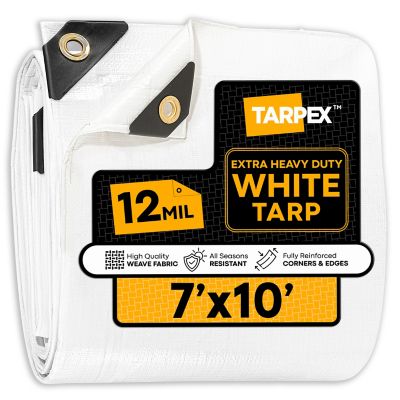Tarpex 7 ft. x 10 ft. Extra Heavy-Duty Weatherproof Tarp, White