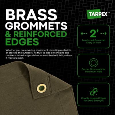 Image showing  8 ft. x 16 ft. 10 oz. Canvas Tarp, Olive Drab