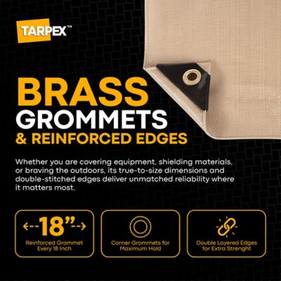 Image showing  10 ft. x 10 ft. Extra Heavy-Duty Weatherproof Tarp, Tan