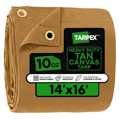 Tarpex 14 ft. x 16 ft. 10 oz. Canvas Tarp, Tan
