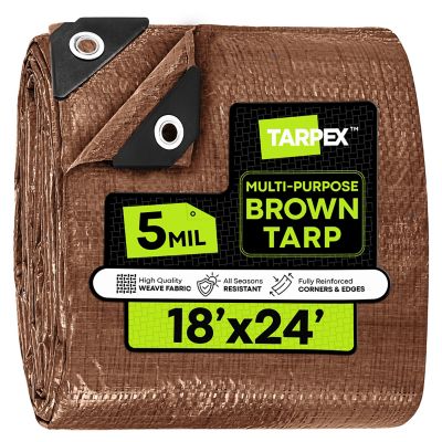 Tarpex 18 ft. x 24 ft. Polyethylene Tarp, Brown
