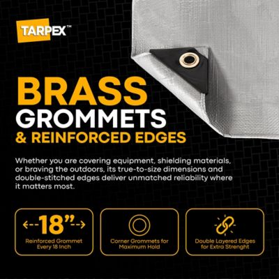 Image showing  7 ft. x 40 ft. Extra Heavy-Duty Weatherproof Tarp, Silver