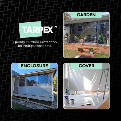 Image showing 5 th Tarpex 8 ft. x 20 ft. 20 Mil Super Heavy-Duty PVC Vinyl Tarp, Transparent Clear