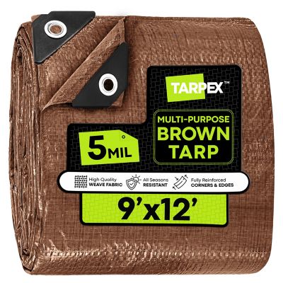 Tarpex 9 ft. x 12 ft. Polyethylene Tarp, Brown