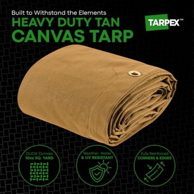 Image showing  8 ft. x 30 ft. 10 oz. Canvas Tarp, Tan