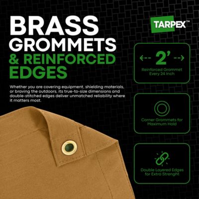 Image showing  8 ft. x 30 ft. 10 oz. Canvas Tarp, Tan