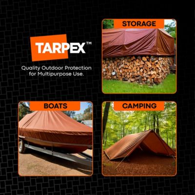 Image showing 5 th Tarpex 6 ft. x 8 ft. Heavy-Duty 20 Mil Tarp, Brown/White Ultra