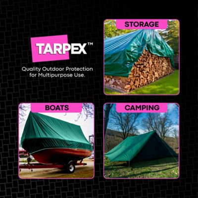 Image showing 5 th Tarpex 6 ft. x 8 ft. Waterproof Heavy-Duty 10 Mil Polyethylene Tarp, Green/Black