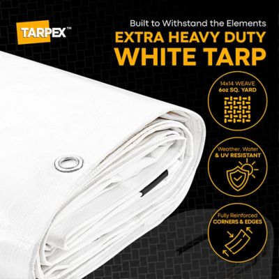 Image showing  10 ft. x 30 ft. Extra Heavy-Duty Weatherproof Tarp, White