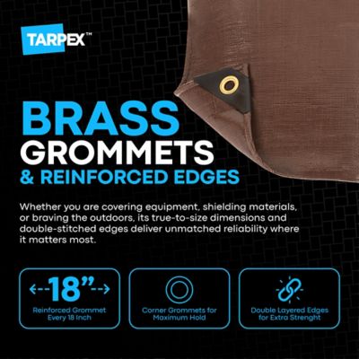 Image showing  8 ft. x 10 ft. Super Heavy-Duty 16 Mil Poly Tarp, Brown